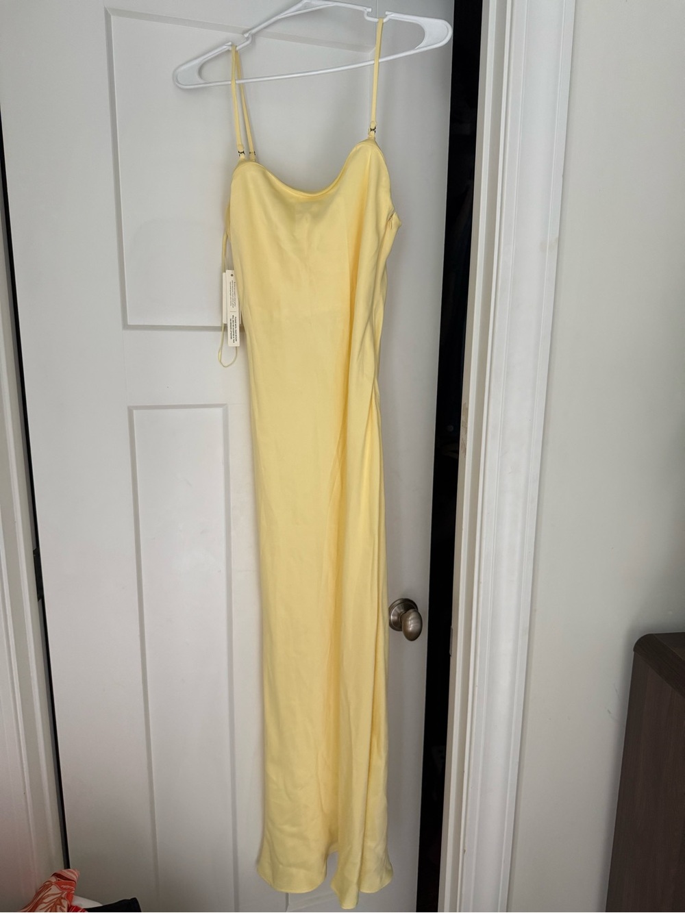 Anthropologie Yellow Slip Maxi Dress